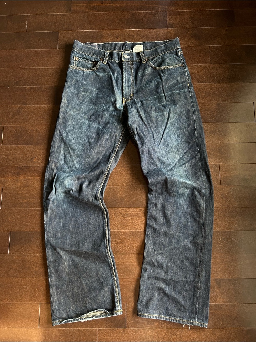 y2k Banana Republic Denim Men's Straight Leg Bootcut Style Jeans Dark Wash - Picture 2 of 7